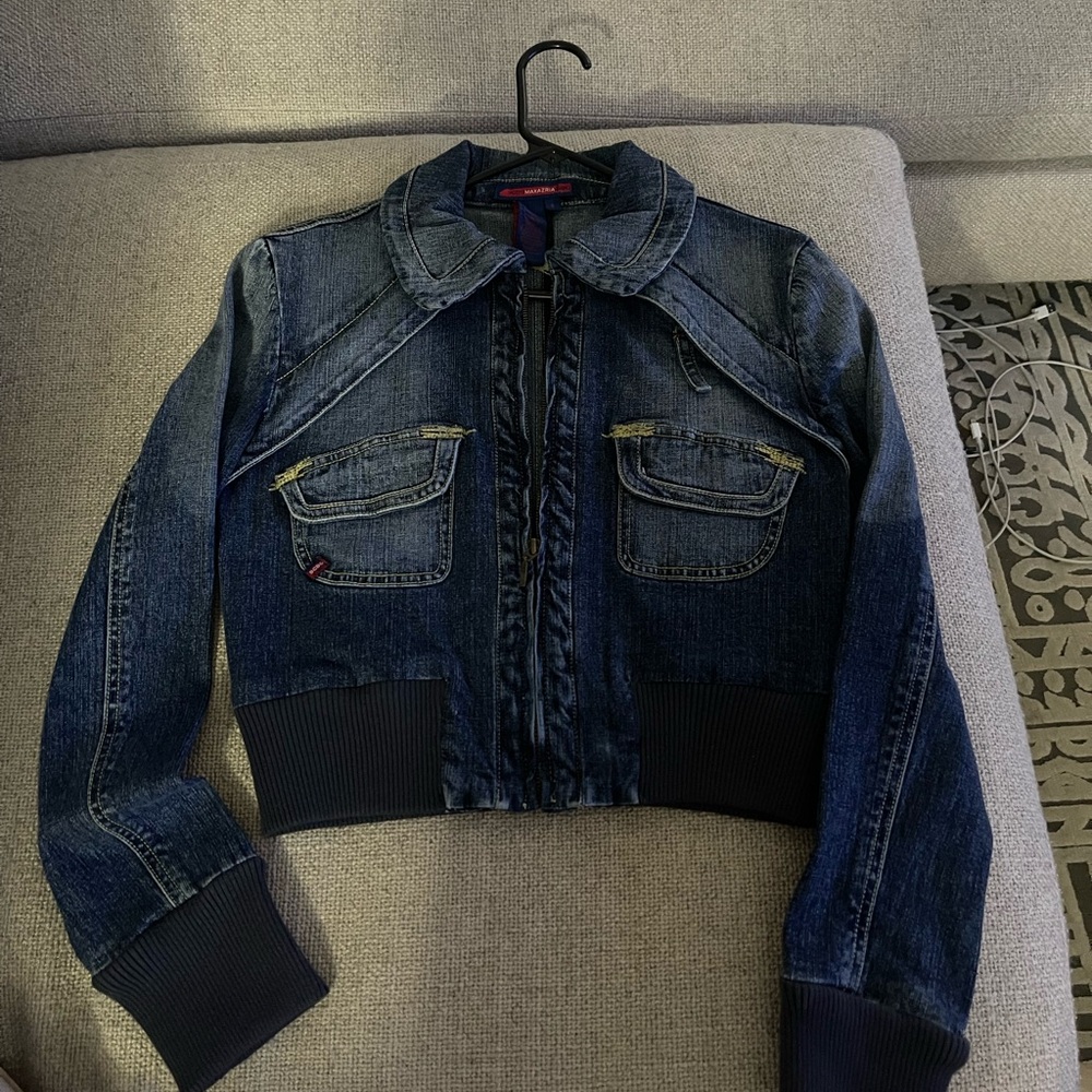 BCBGMaxAzria Dark Blue Denim Jacket